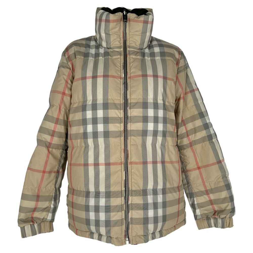Burberry Vintage-Check Down Jacket in Beige Polyester